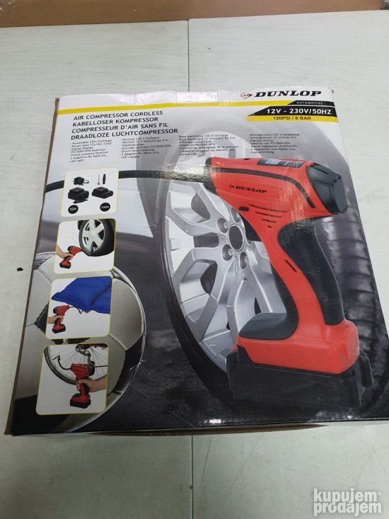 Kompresor Aku  (Crno-Crveni) do 8 Bara- Dunlop