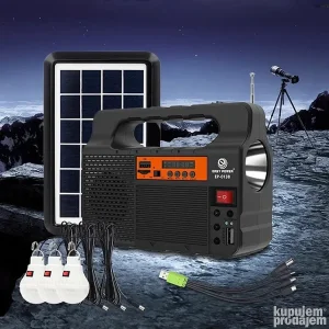 Solarna mobilna stanica - punjač, FM radio, Solarna lampa
