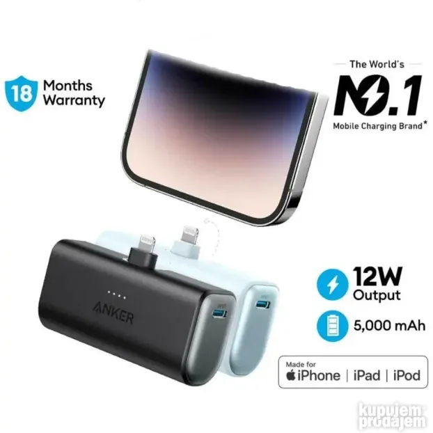 ANKER 621 Power bank 5000mAh Lightning Connector - NOVO ORG