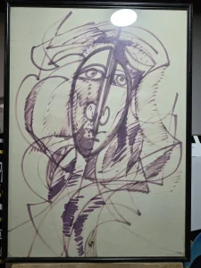 Mario Maskareli veliki crtež, tuš 73x53cm