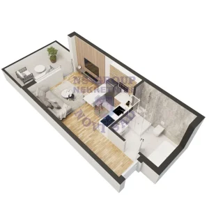 Adice, 0.5 garsonjera, 24 m²