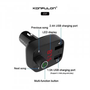 Auto punjac i FM transmiter KONFULON Multi LED display dual