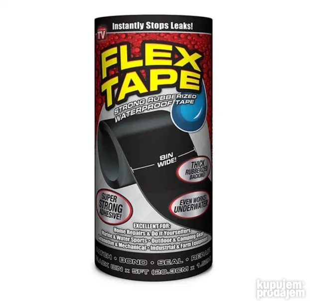 FLEX TAPE Jumbo 20 x 150 cm - CRNA super jaka izolir traka