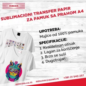Transfer papir za sublimaciju-sa prahom za bele majice
