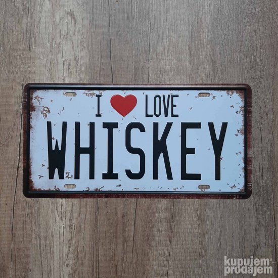 Metalna tablica LOVE WISKY reljefna