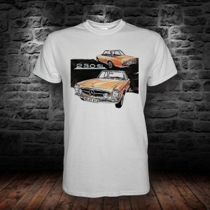 Mercedes 230sl retro bela majica