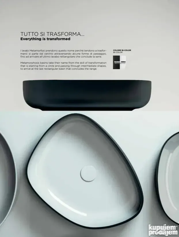 HITNO! OLYMPIA METAMORFOSI umivaonik/lavabo crni-beli