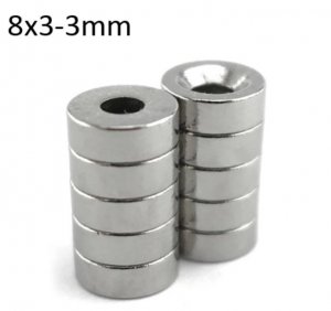 Magnet sa rupom za sraf dimenzija 8x3-3 mm 10 komada