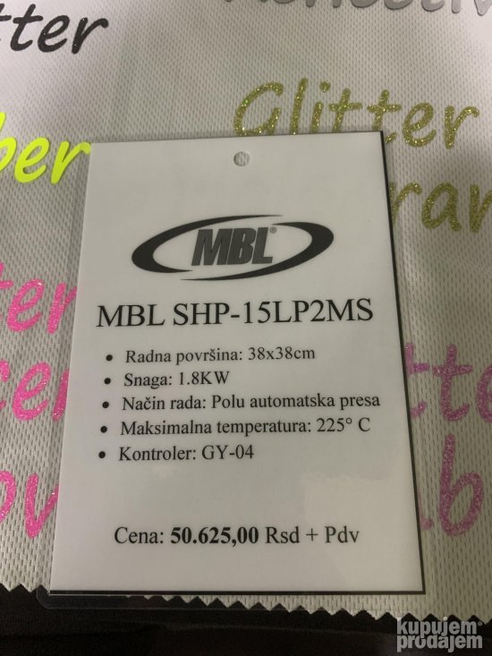 Termo presa za sublimaciju sublimacija tekstil MBL SHP-15LP2