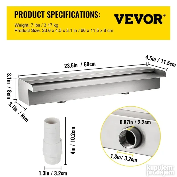 Fontana Vodopad Za Bazen 60 x 11.5 x 8 cm