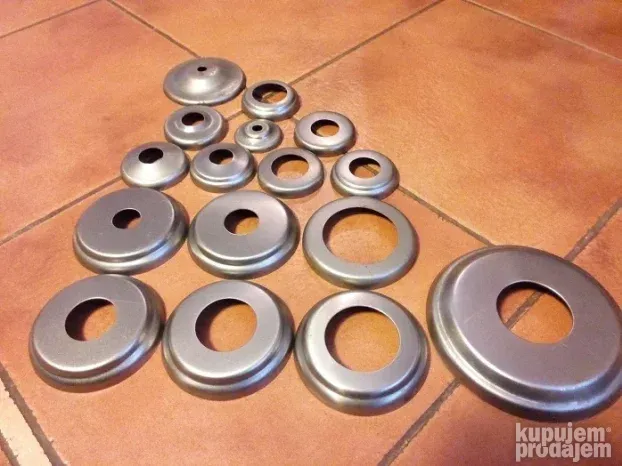Rozetne za cev fi 30 mm metalne, inox i aluminijumske