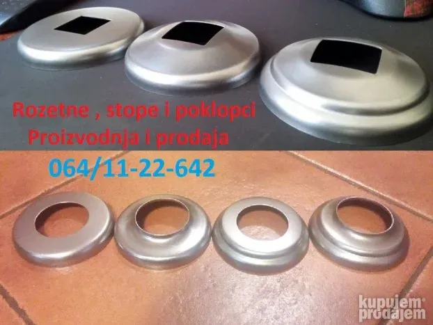 Rozetne za cev fi 30 mm metalne, inox i aluminijumske