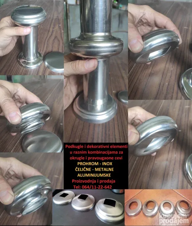 Rozetne za cev fi 30 mm metalne, inox i aluminijumske