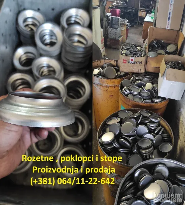 Rozetne za cev fi 30 mm metalne, inox i aluminijumske