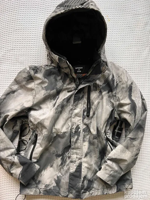 SUPERDRY ORIGINAL muska siva zimska jakna 2XL