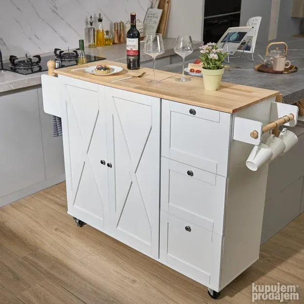 VEVOR Kuhinjsko ostrvo na točkovima 7