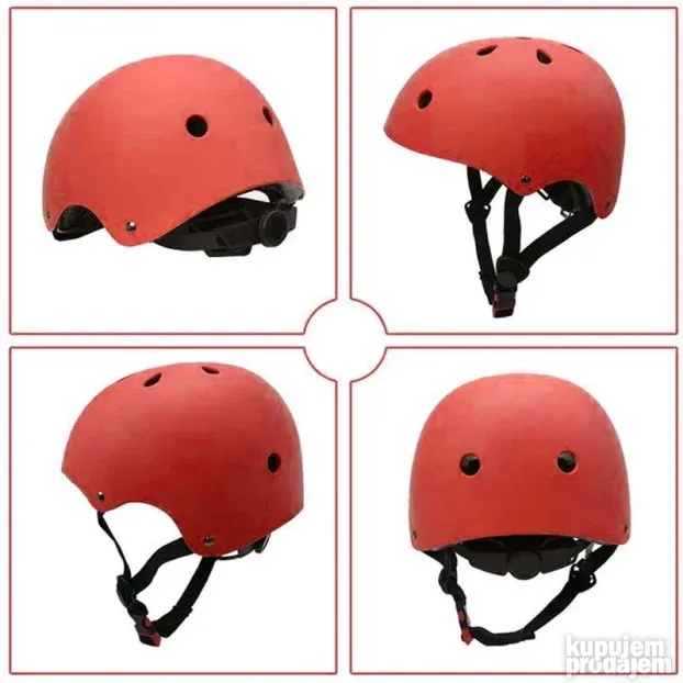 Kaciga za trotinet,rolere,skateboard (L 58-62 cm) crvena