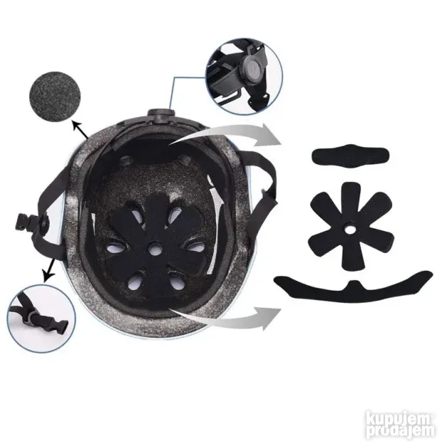 Kaciga za trotinet,rolere,skateboard (L 58-62 cm) crvena
