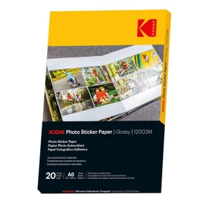 Kodak Photo Paper Adhesive Sticker A6 10x15cm Bright 120g 20