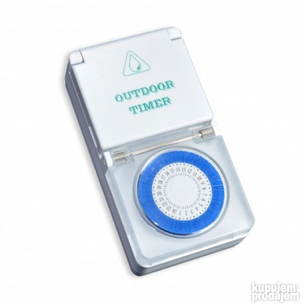 Beli mehanički programator vremena, tajmer 24h IP44 16A