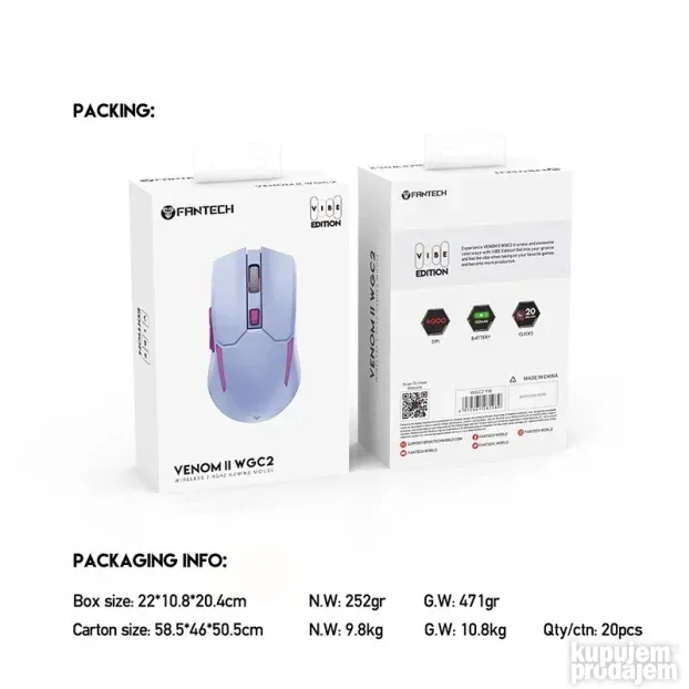 Mis Gaming Fantech WGC2 Venom II ljubicasti