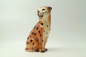 Keramička Figura Leoparda Mid Century Hollywood Regency