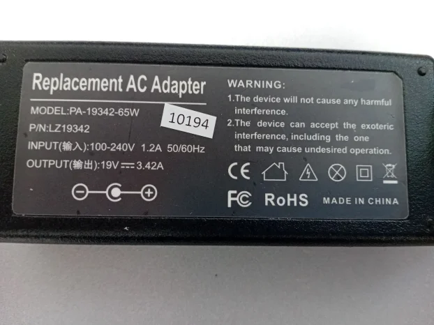 punjac Acer 19V 3.42A 65W 5.5x1.7mm #10194