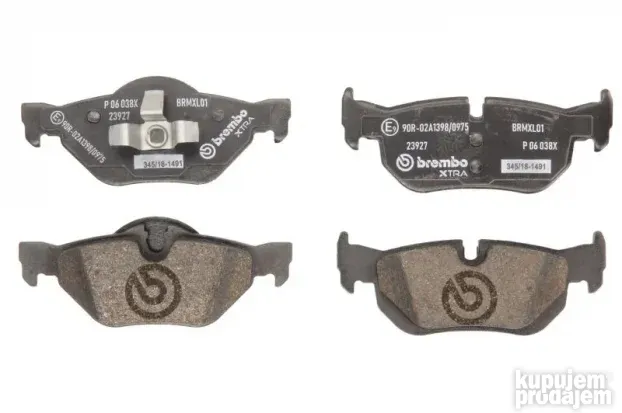 Zadnje kočione pločice BREMBO BMW 1 e81 e87 3 e90 e91 X1 e84