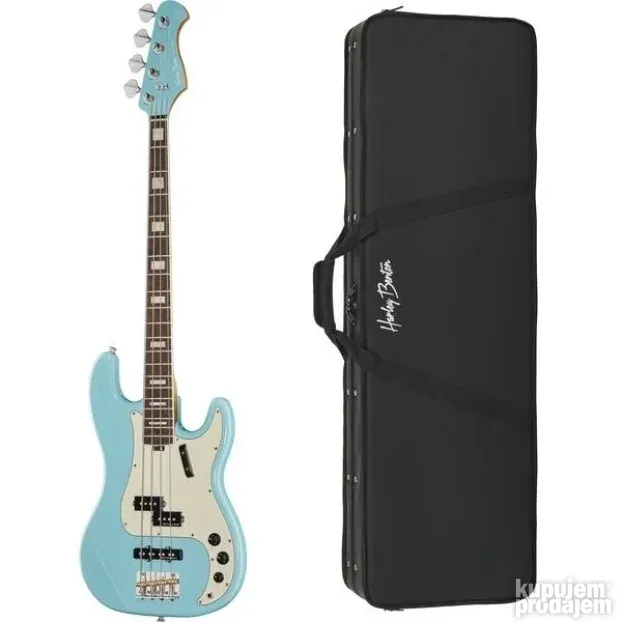 Harley Benton MV-4PJ Daphne Blue w/Case Bass Gitara