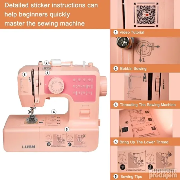 LUBY šivaći stroj, 12 integriranih šavova, DIY, prijenosna