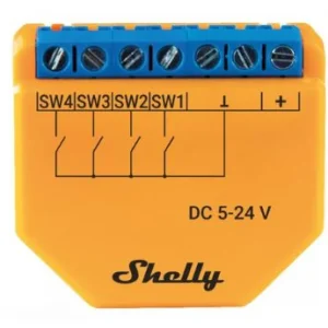 SHELLY PLUS i4 DC WiFi s clever cable without kapcsolo modul