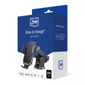 3MK Drive and Charge Car holder and charger dashboard black