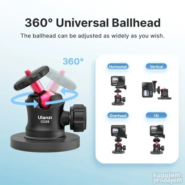 Magnetni Nosac za Auto GoPro Hero TOP Ulanzi za Telefon itd