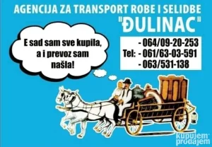 Kamionski i kombi prevoz robe i selidbe Djulinac Zrenjanin