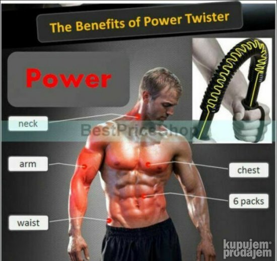 NAJJAČI Power Twister- OPRUGA Za Trening OTPOR 20 30 40 50Kg