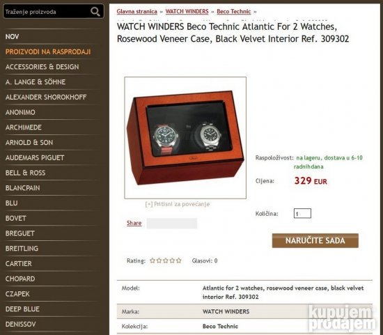 Kutija za automatske satove navijac navijanje satova 2-2 ss