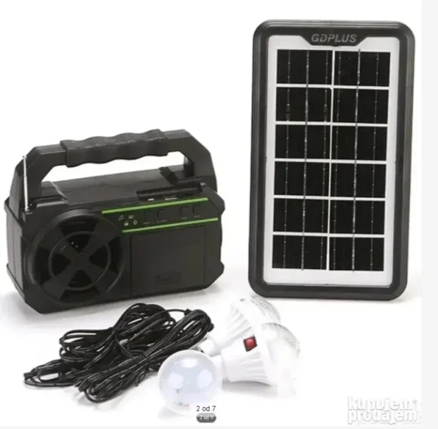 Solarni sistem+FM radio + Solarna lampa za KAMP vikendicu