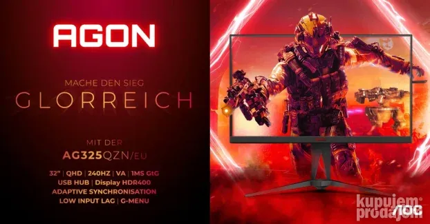 AOC AGON AG325QZN EU 32" GAMING 1440p 240Hz 0.5ms novo gara