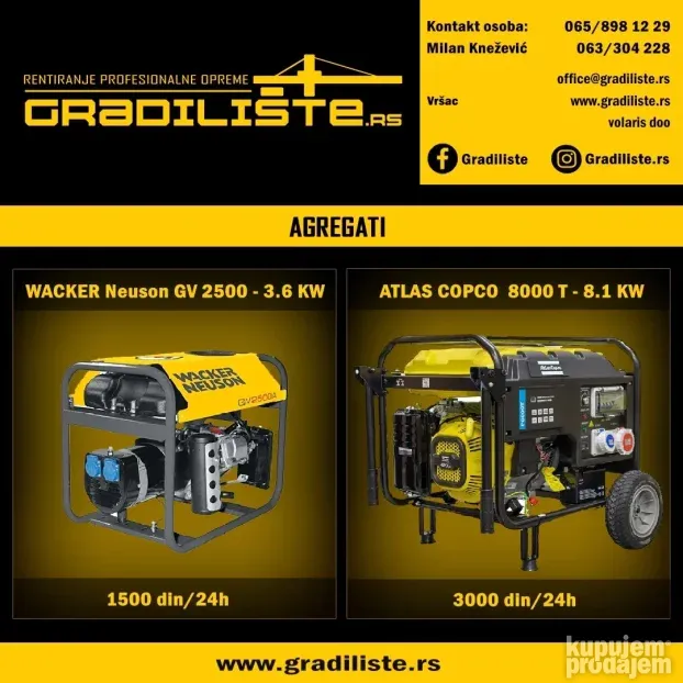 Izdajem agregate - monofazne i trofazne