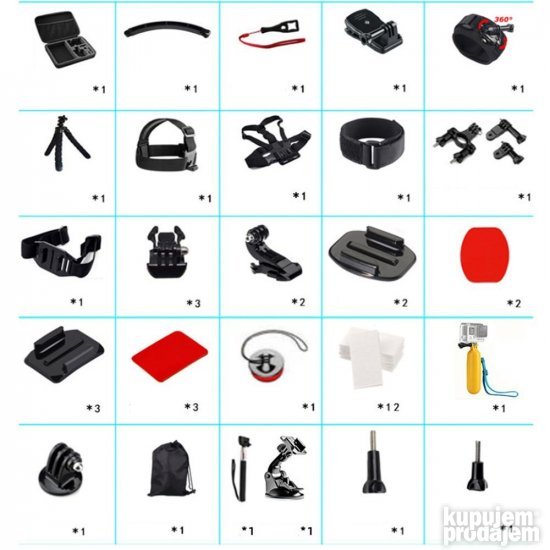 50 in 1 Set GoPro Hero 5 6 7 8 9 10 SJ5000 6000 Xiaomi