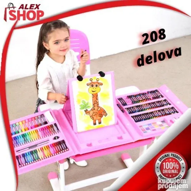 Veliki set kofer za slikanje i bojenje sa rasklopivom tablom