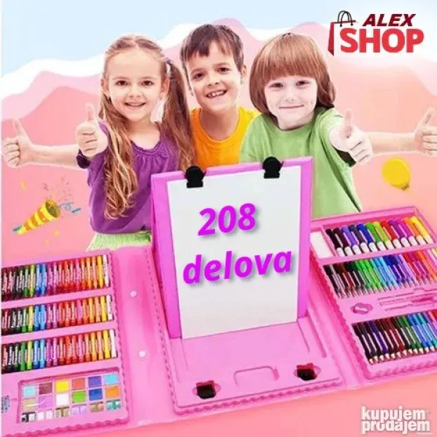 Veliki set kofer za slikanje i bojenje sa rasklopivom tablom