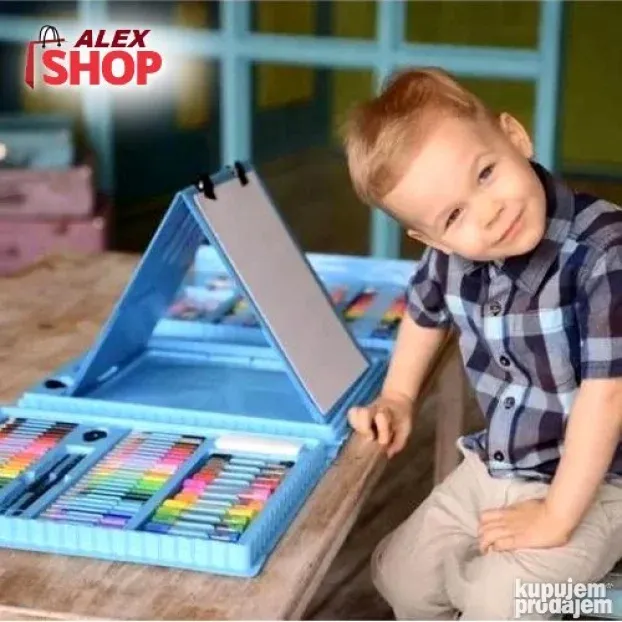 Veliki set kofer za slikanje i bojenje sa rasklopivom tablom