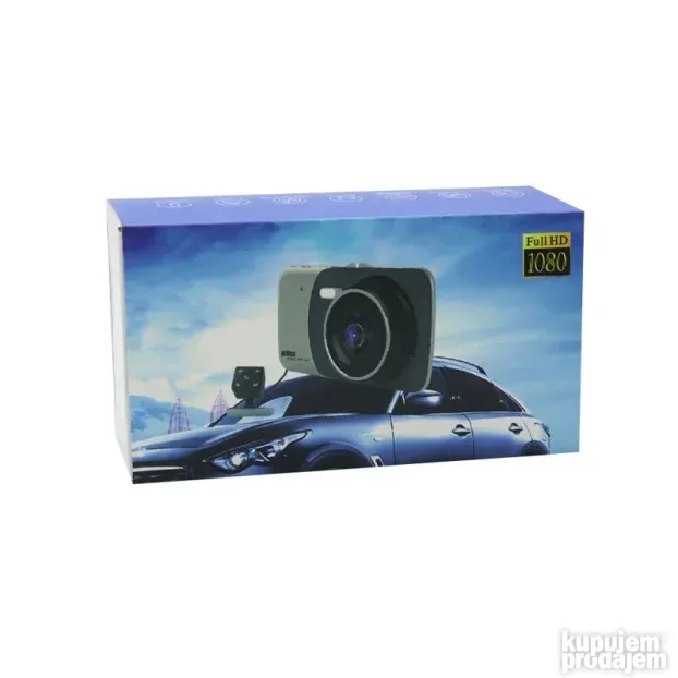 Auto kamera T652 dual lens crna+rikverc