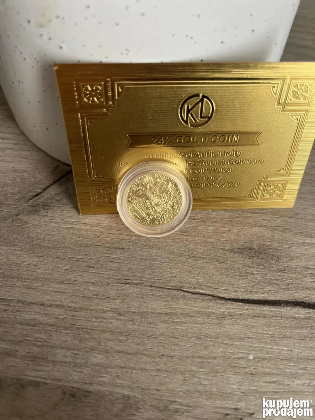ODLICNA REPLIKA malog Franc Jozef dukata POZLATA 24K