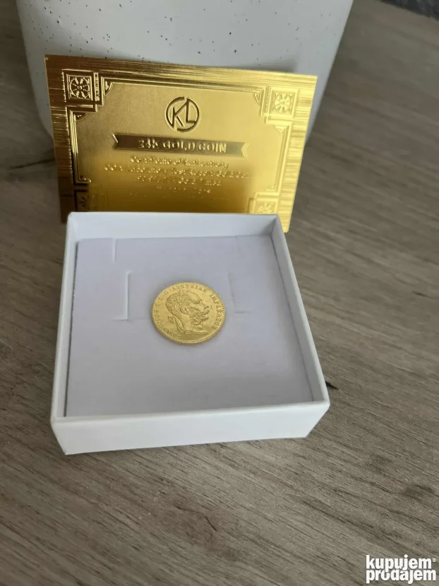 ODLICNA REPLIKA malog Franc Jozef dukata POZLATA 24K