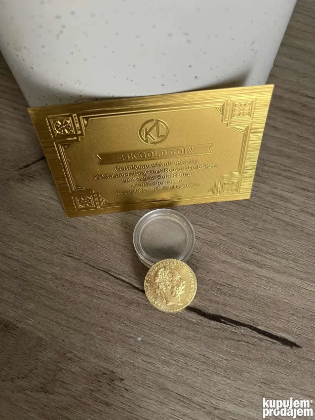 ODLICNA REPLIKA malog Franc Jozef dukata POZLATA 24K