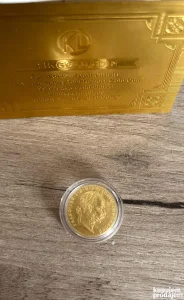 ODLICNA REPLIKA malog Franc Jozef dukata POZLATA 24K