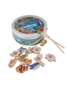 Drvena magnet igra pecanja sa ribicama i brojevima