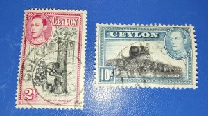 CEYLON (1938 -1949) King George VI - Local Motives 2C-10 C